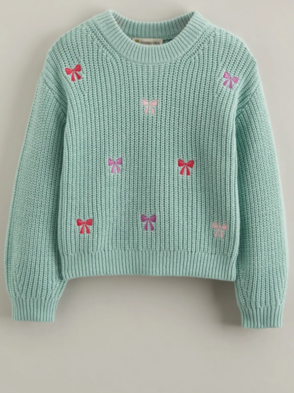 Tucker + Tate Embroidered Crewneck Sweater in Mint Combo Sz 3T